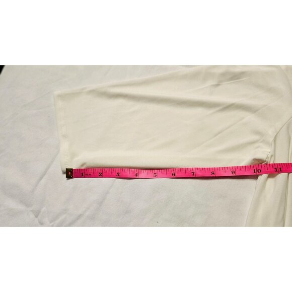 R&M Richards Women's Open Front White Cardigan 3/4 Sleeves Ltweight SZ L Career - Picture 8 of 10